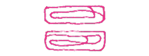 Two images of a pink and black pattern